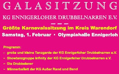 Große GALASITZUNG der KG Drubbelnarren am 1. Februar