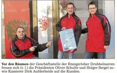 Drubbelnarren eröffnen wieder Geschäftsstelle